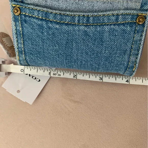 Coach Blue Denim Card Wallet - Picture 5 of 6